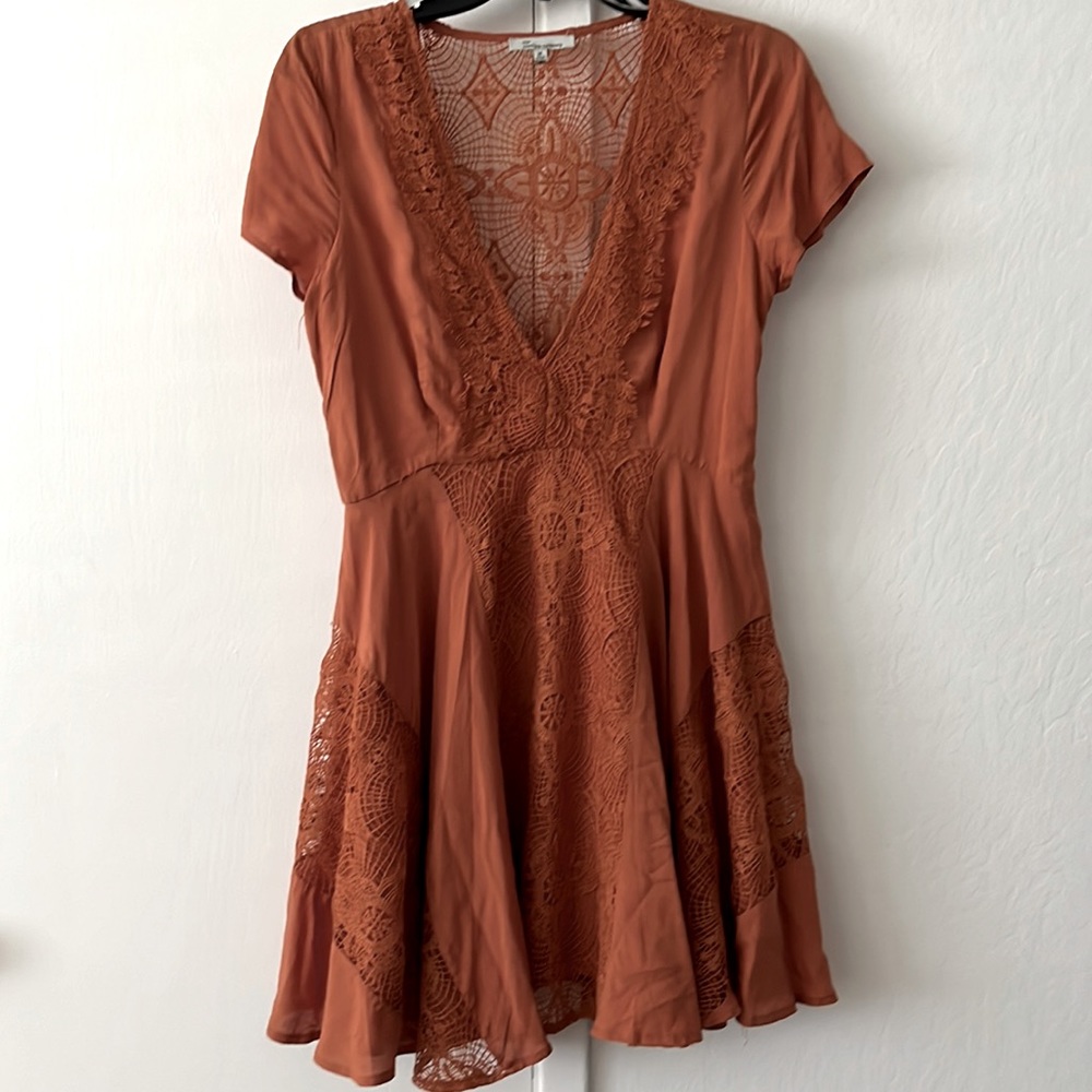 V-neck lace dress